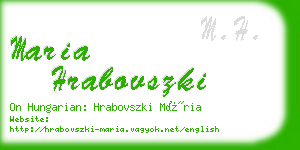 maria hrabovszki business card